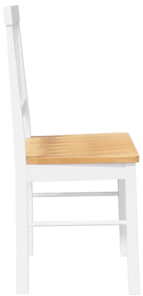 Cadeiras de jantar 2 pcs madeira de seringueira maciça branco