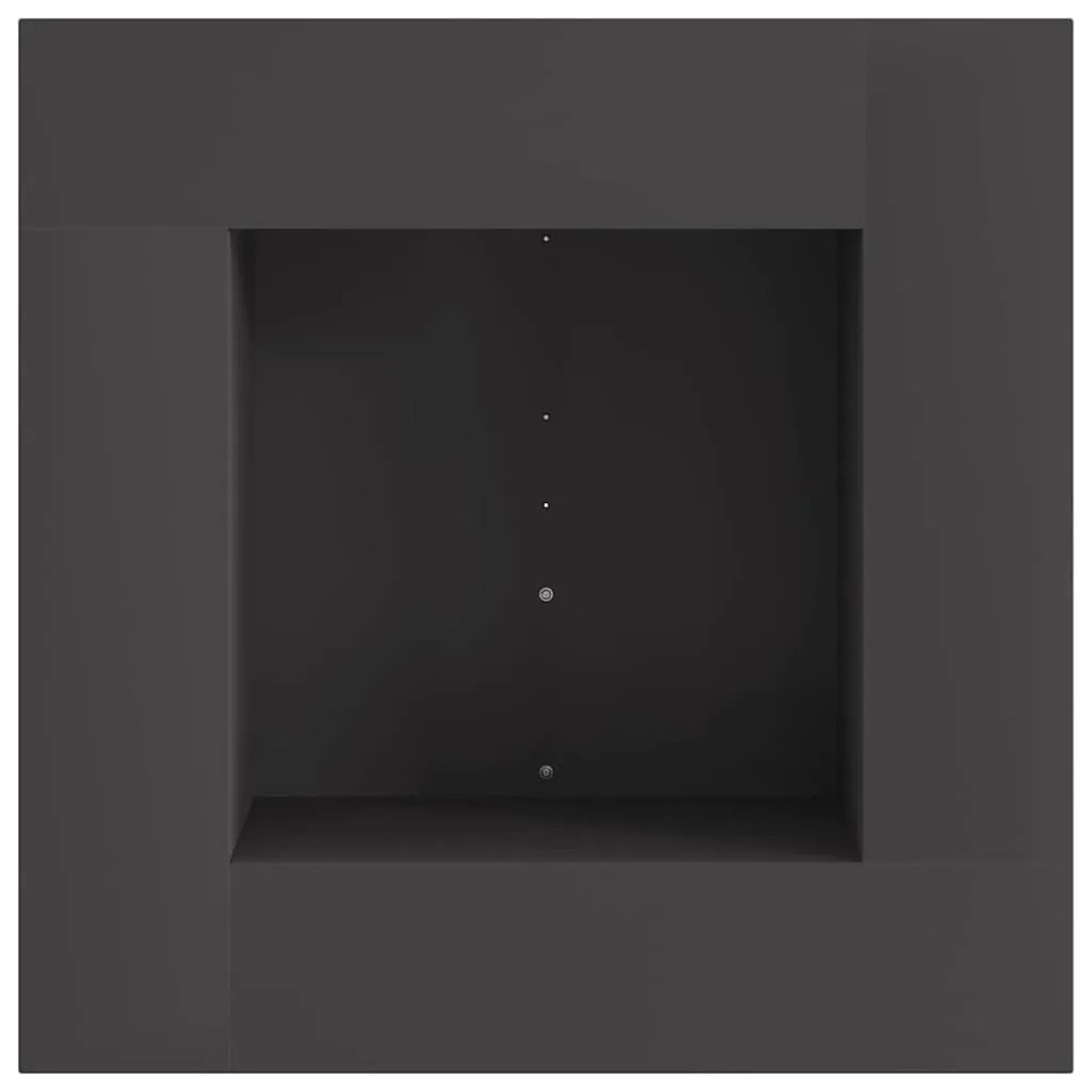 Fogueira Quadrada Preta 60x60x30 cm em Aço