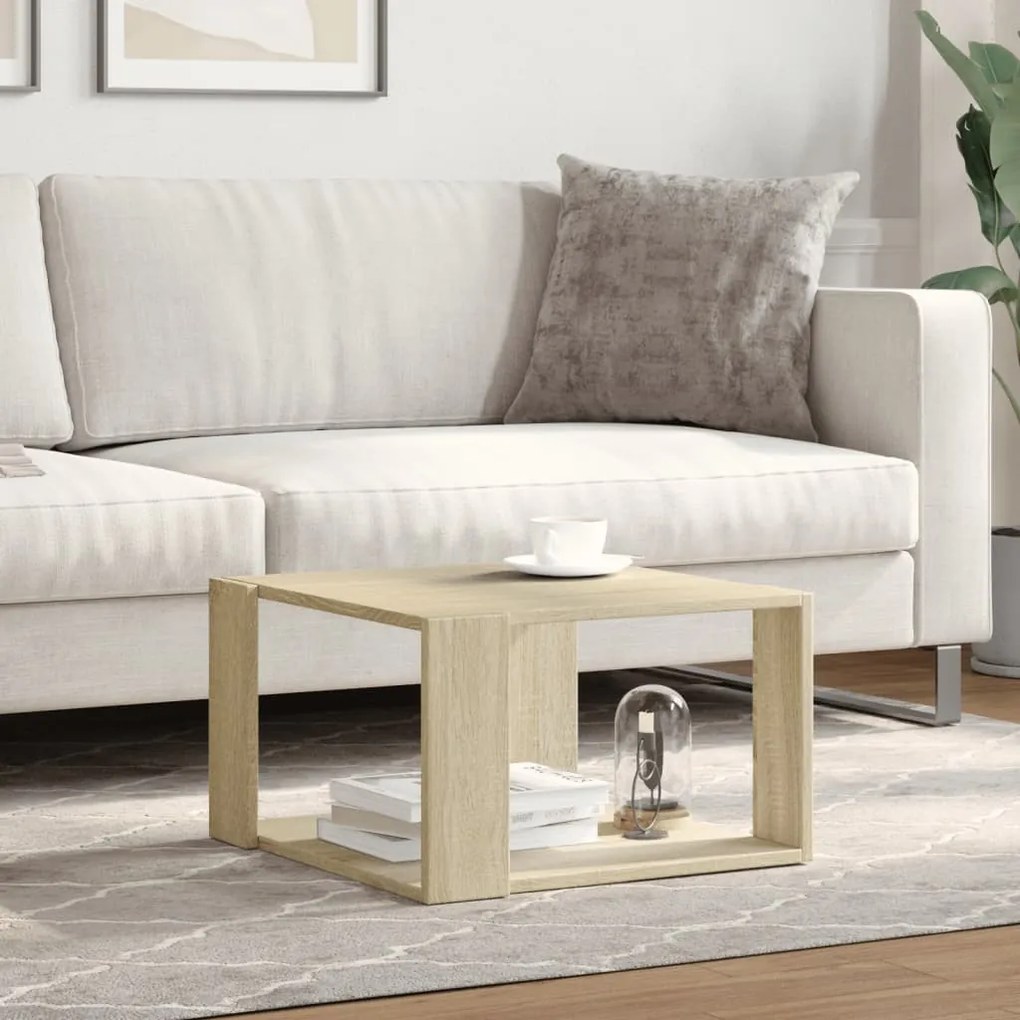 Mesa de centro 51,5x51,5x30cm derivados madeira carvalho sonoma