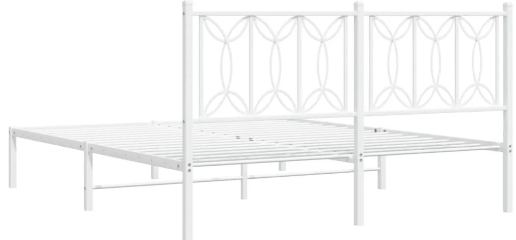 Estrutura de cama com cabeceira 150x200 cm metal branco