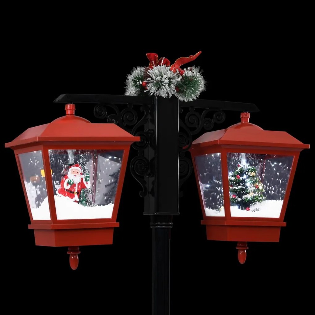 Candeeiro de rua Pai Natal 81x40x188 cm PVC preto e vermelho