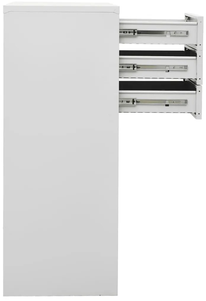 Armário de escritório 90x40x102 cm aço cinzento-claro