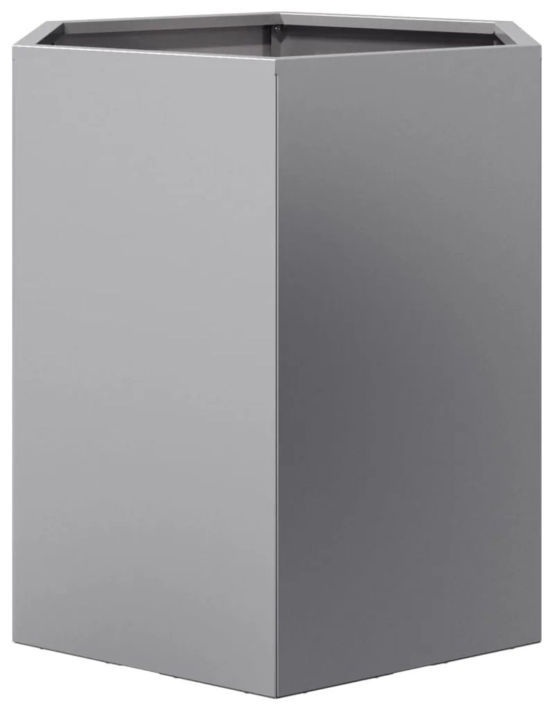 Vasos floreiras jardim 2 pcs hexagonal 46x40x45cm aço galvaniz.