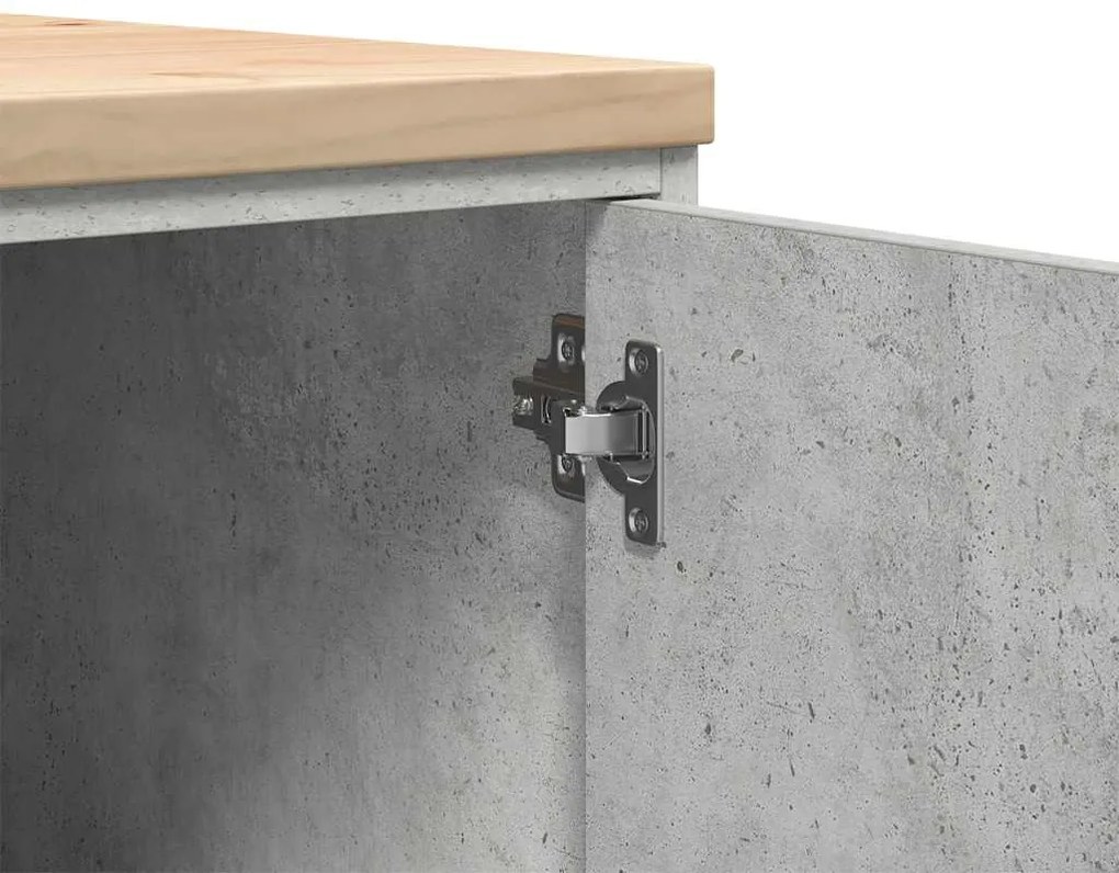 Armário de arrumação de garagem betão cinzento 30x51x85 cm