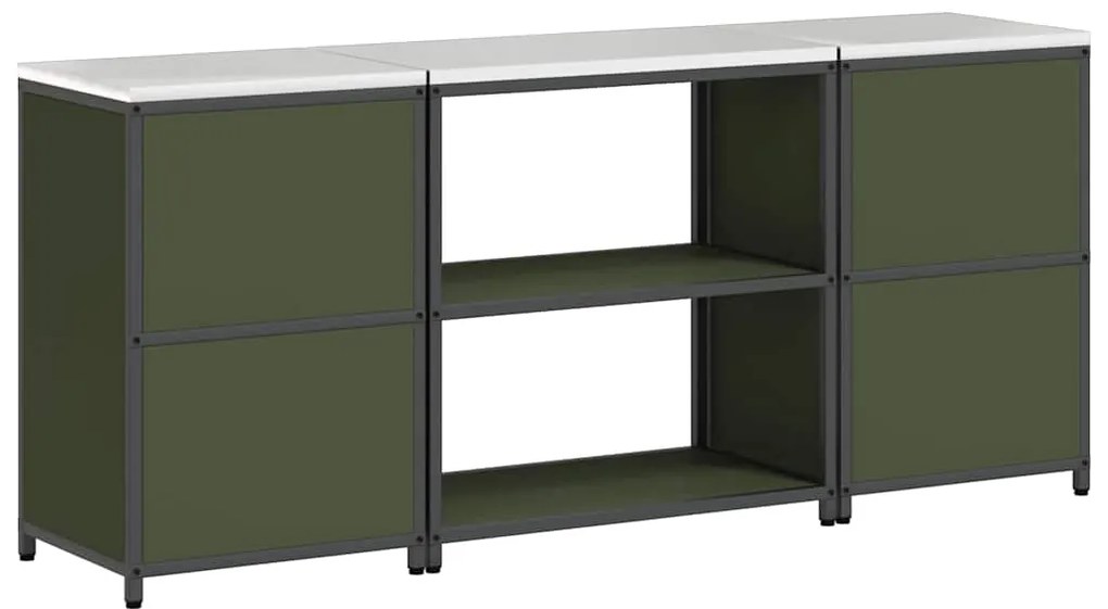 Conjunto de Armazenamento de Cozinha 3 pcs Verde Oliva