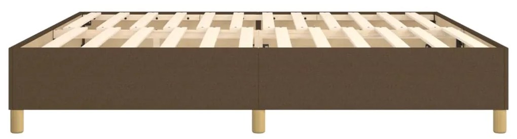 Estrutura de cama sem colchão 200x200 cm tecido castanho-escuro