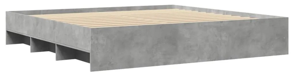 Estrutura de cama 200x200 cm derivados de madeira cinza cimento