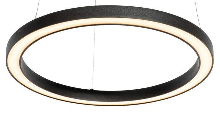 Candeeiro de suspensão preto 40cm c/ LED 3-níveis dimmer - Girello