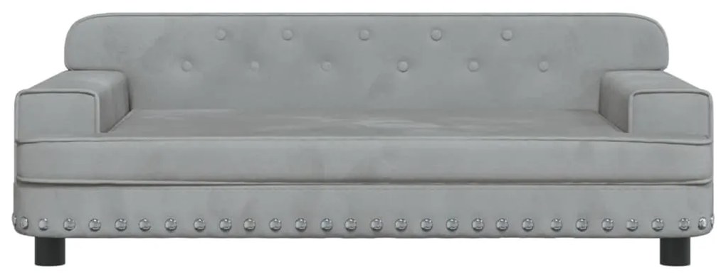Sofá infantil 90x53x30 cm veludo cinzento-claro