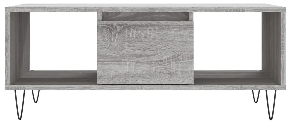 Mesa de centro 90x50x36,5 cm derivados madeira cinzento sonoma