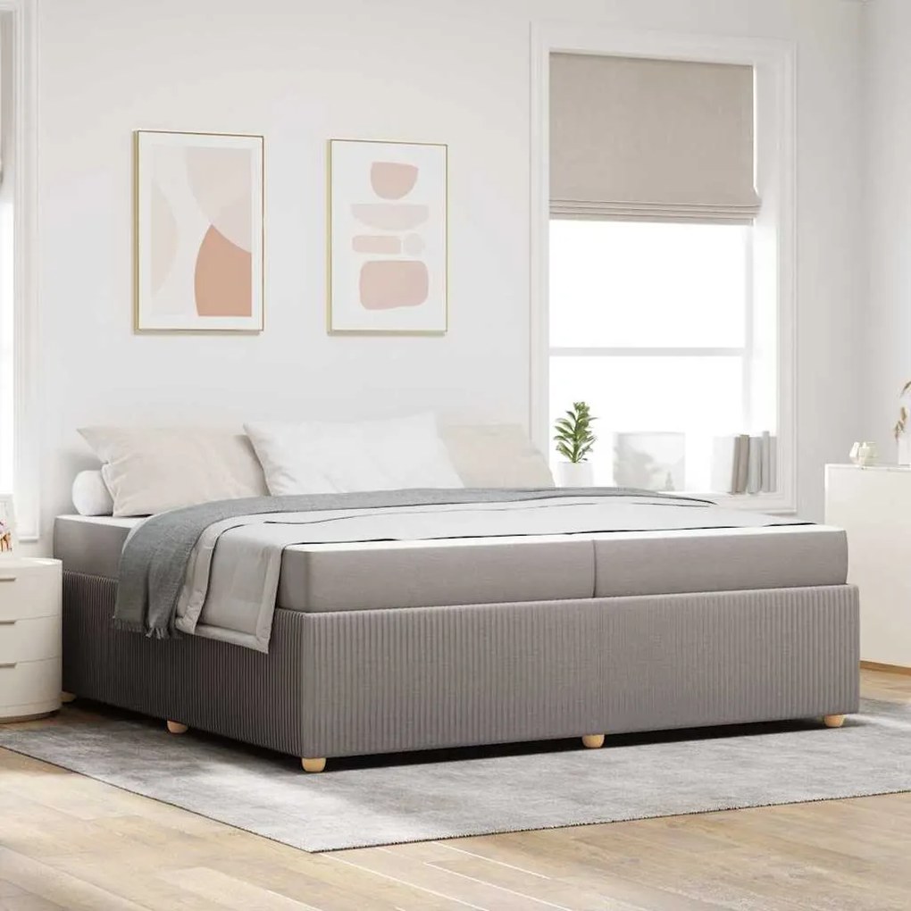 vidaXL Estrutura de cama com colchão Cinzento-acastanhado 200 x 200 cm