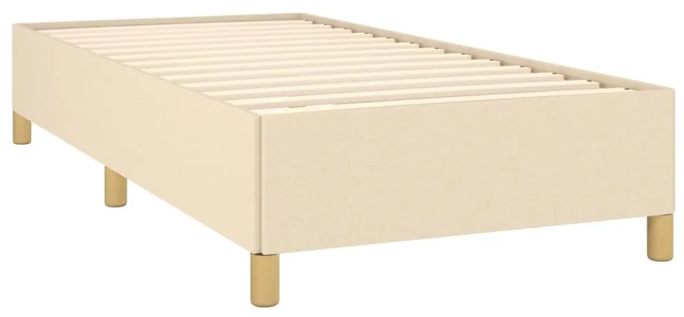 Estrutura de cama sem colchão 90x200 cm tecido creme