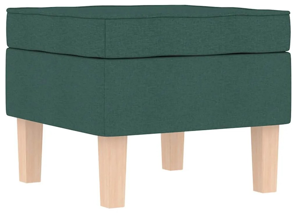 Cadeira de baloiço com banco p/ pés tecido verde-escuro