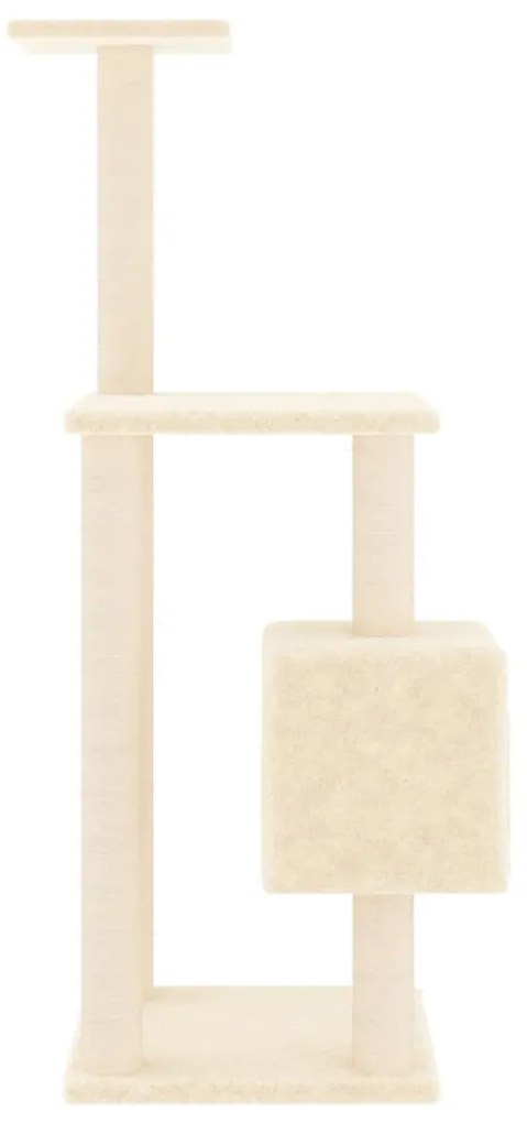 Árvore para gatos c/ postes arranhadores sisal 104 cm cor creme