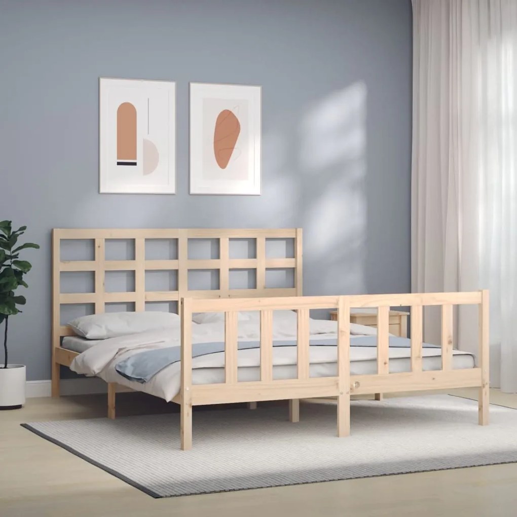 Cama sem colchão 160x200 cm madeira de pinho maciça