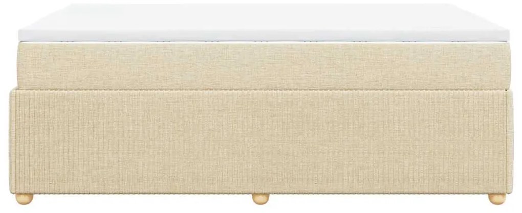 Cama boxspring com colchão 120x190 cm tecido cor creme