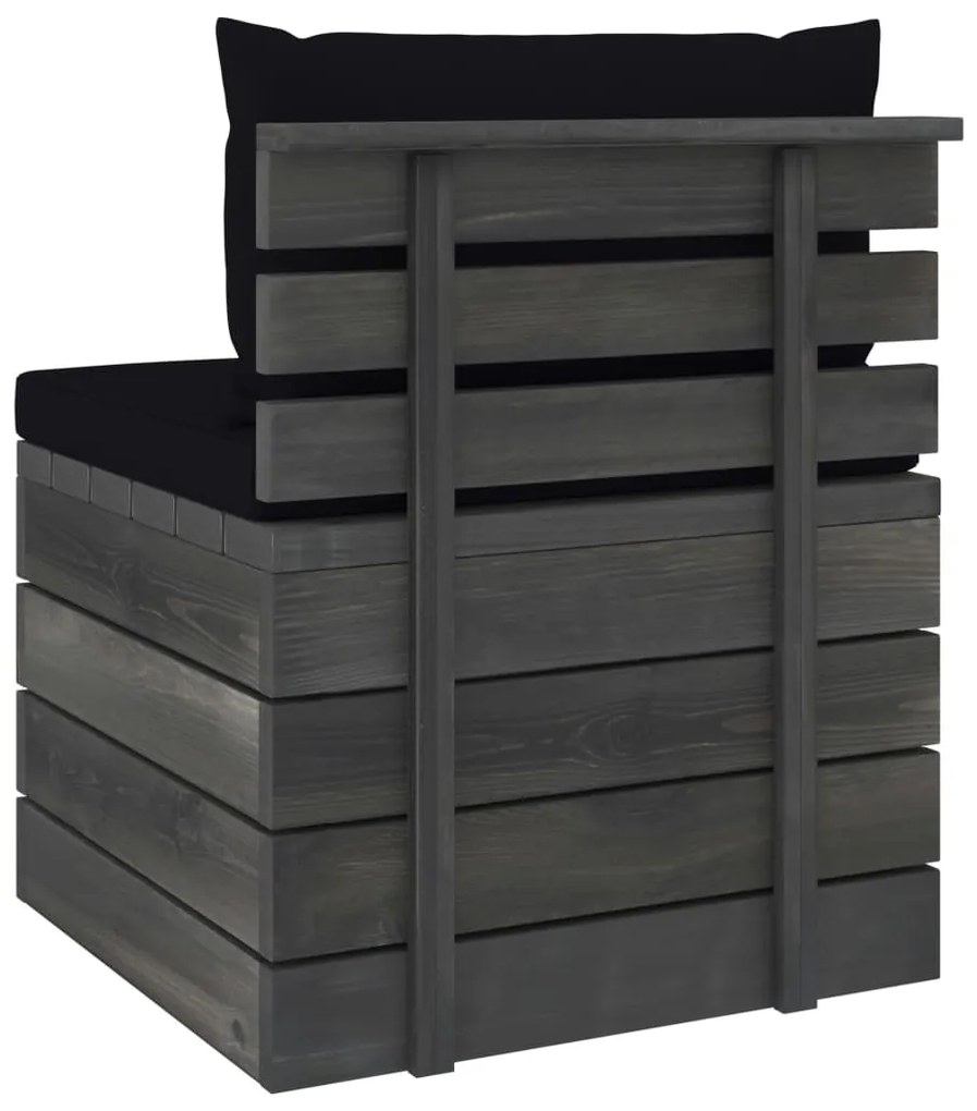 2 pcs conjunto lounge de paletes com almofadões pinho maciço