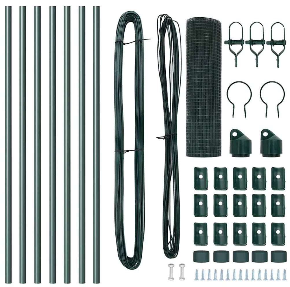 Conjunto de Poste de Cerca Conjunto de 2 Verde