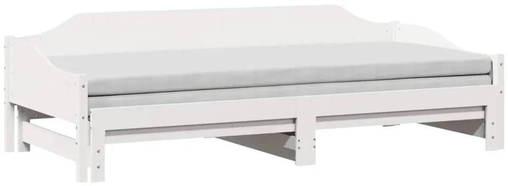 Sofá-cama com gavetão 90x190 cm madeira de pinho maciça branco