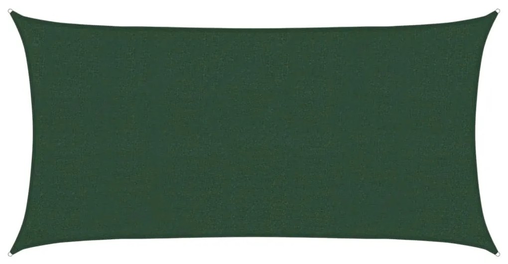 Para-sol estilo vela 160 g/m² 2,5x5 m PEAD verde-escuro