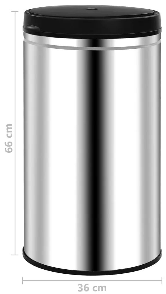 Caixote do lixo com sensor automático 60 L aço inoxidável
