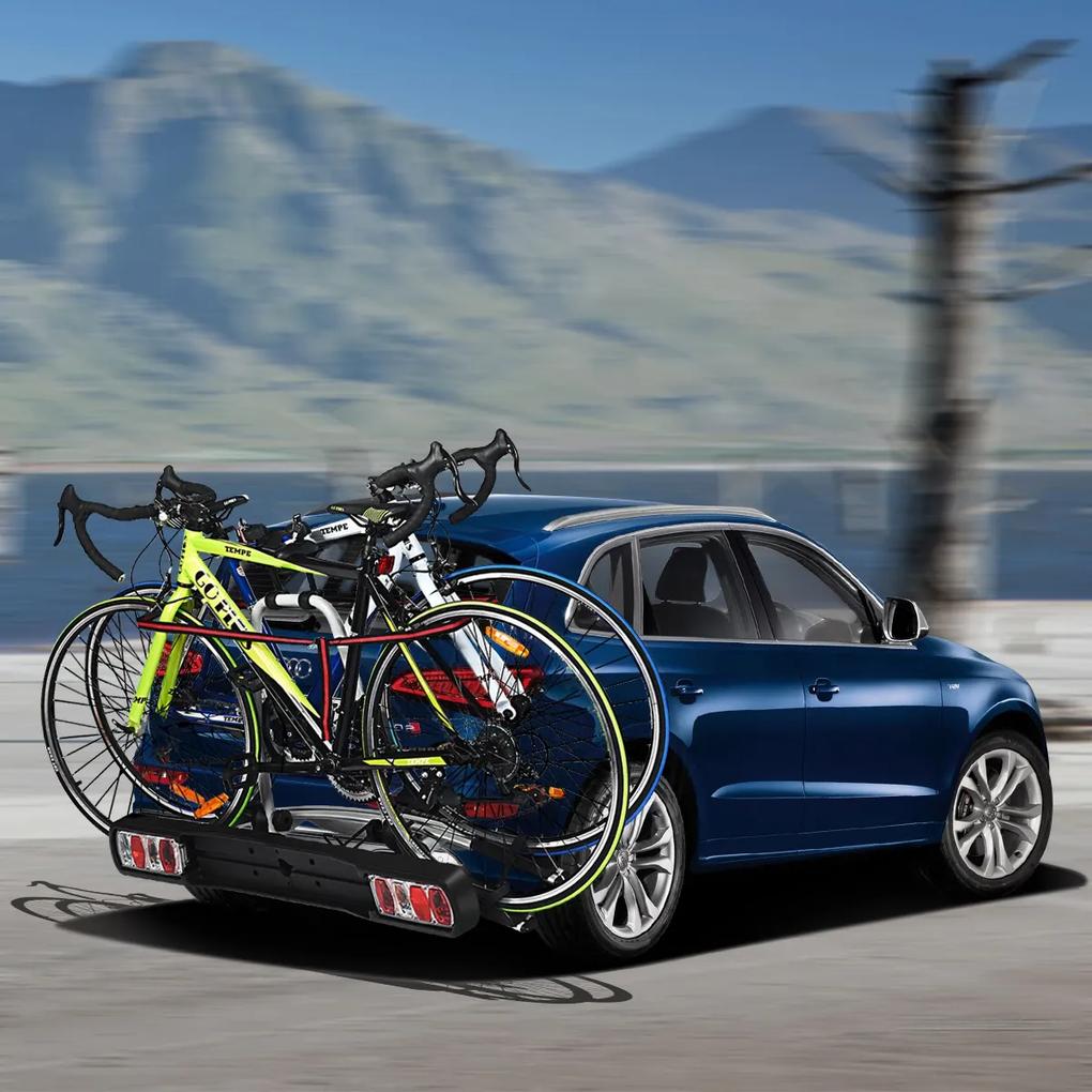 Suporte de 2-bicicletas com calhas inclinadas e luz de segurança Ideal para Carro Van Hatchback Saloon e VUD 113 x 72 x 63 cm
