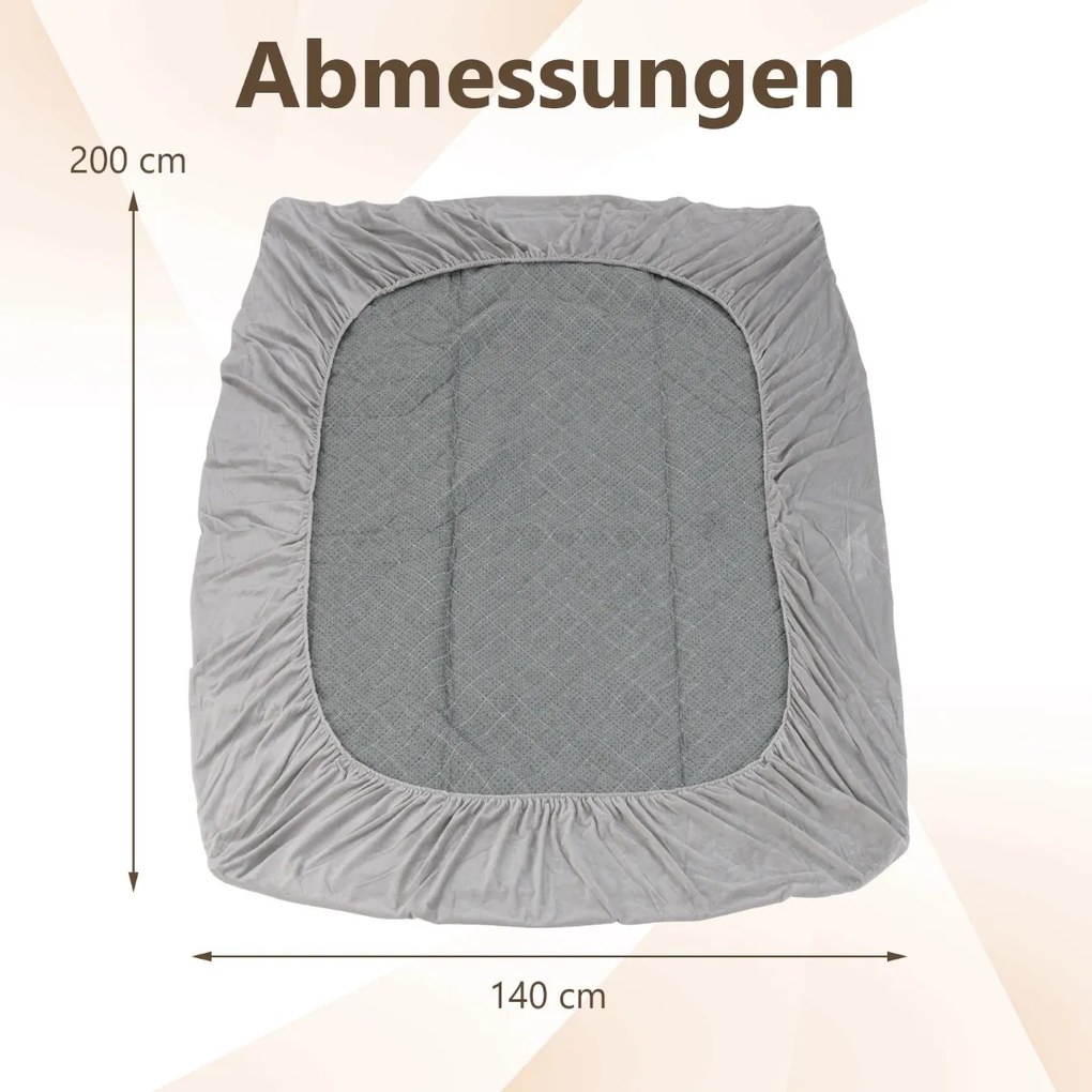 Protetor de colchão luxuoso super macio com bolso profundo cinza 90 x 200 cm