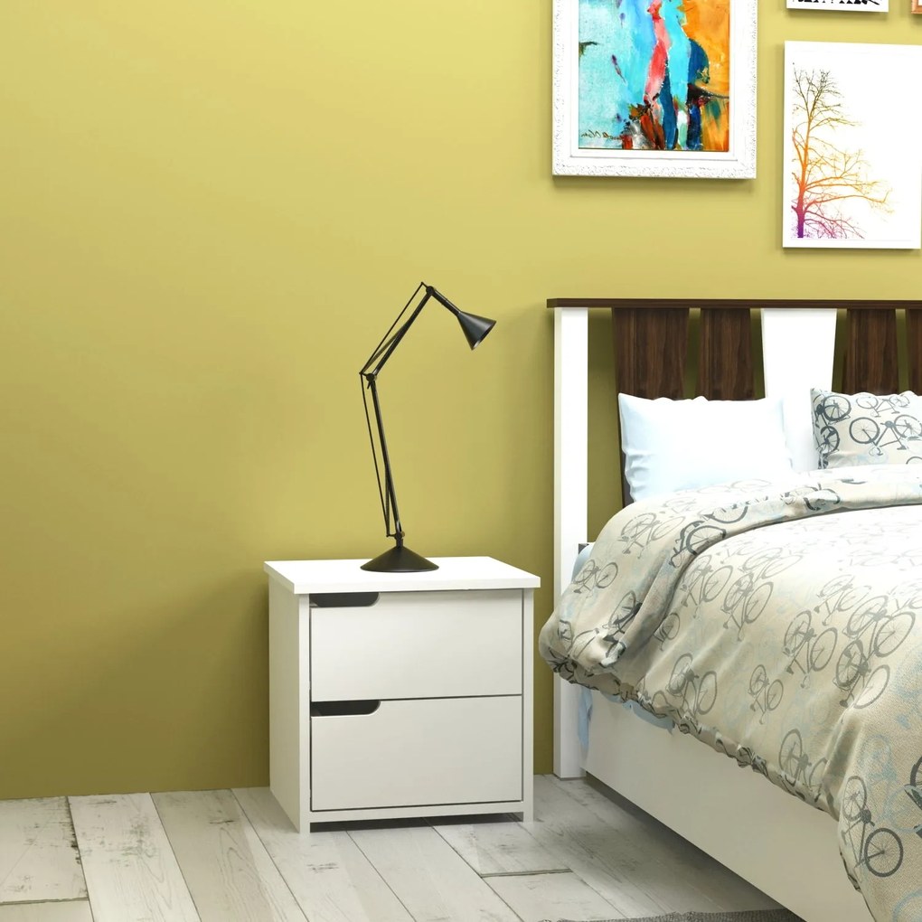 Mesa de Cabeceira Malarin – Branco – 45x45x40 cm
