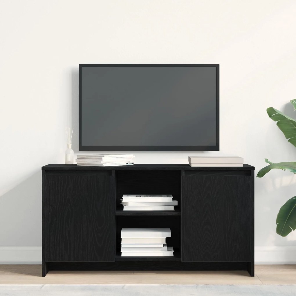 Armário de TV vidaXL Carvalho Preto 102x37,5x52,5 cm de Madeira de Eng