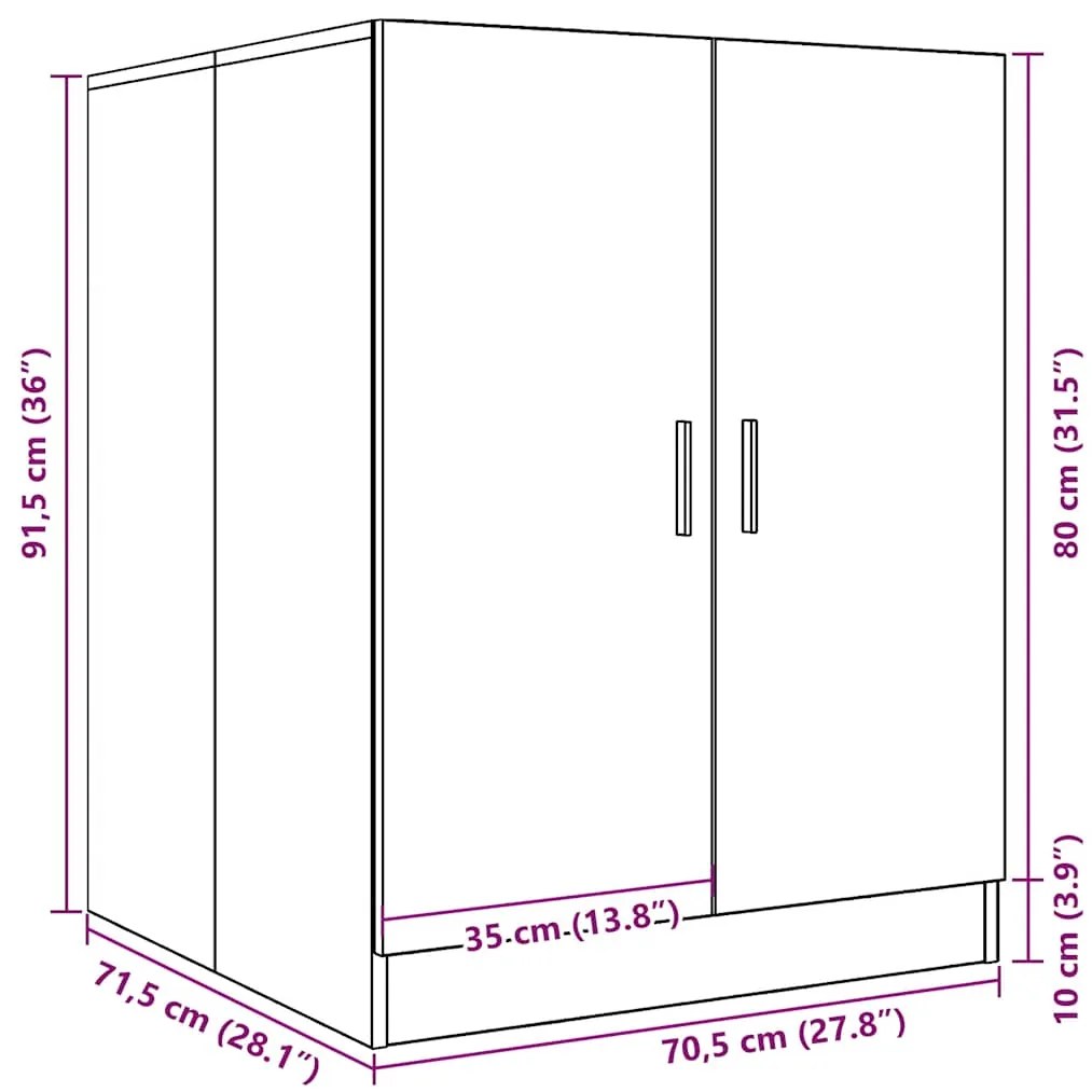 Armário máquina lavar roupa 71x71,5x91,5 cm branco brilhante