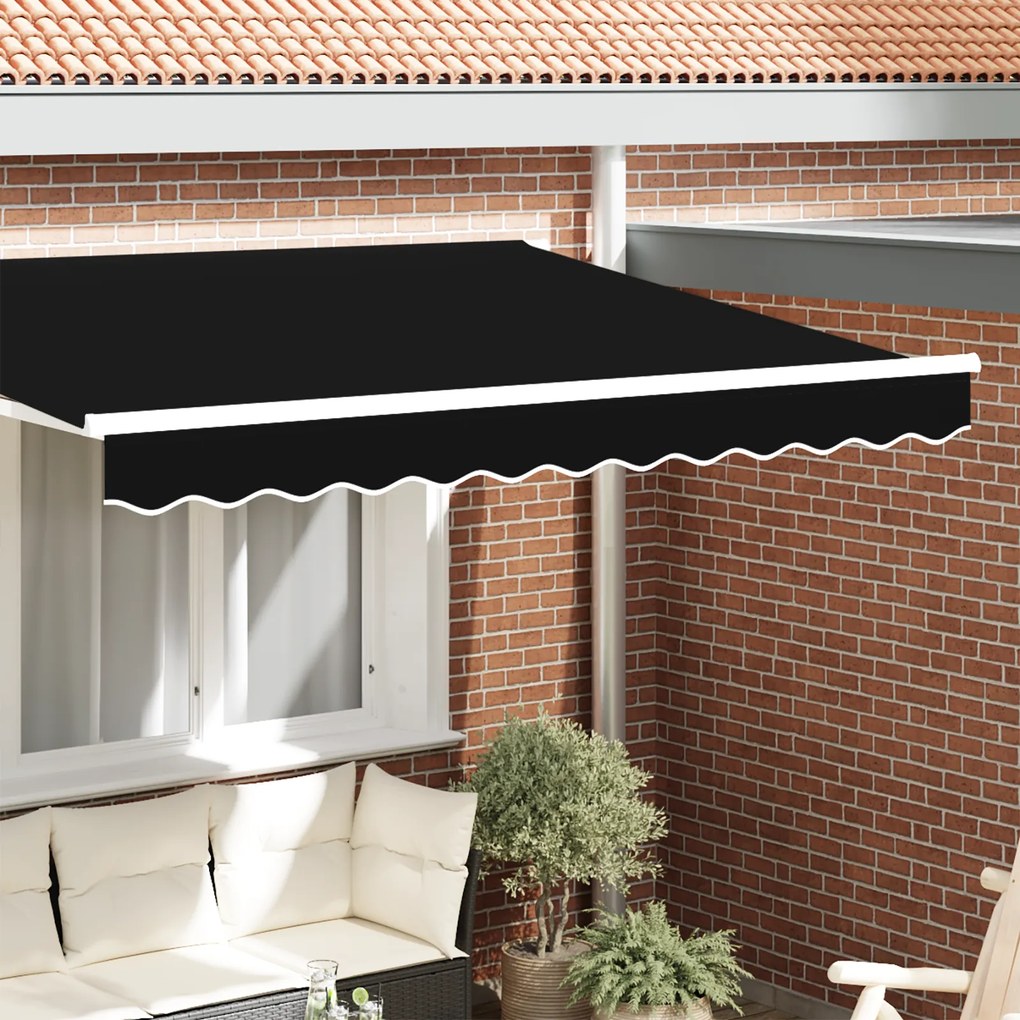vidaXL Valência de Toldo para Estrutura de 3,5 m Preto 3,3x0,2 m