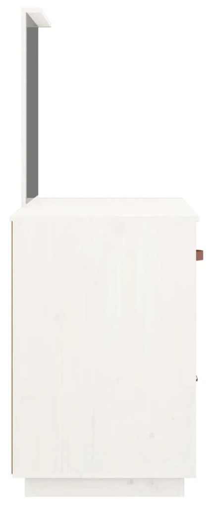 Toucador 95x50x134 cm madeira de pinho maciça branco
