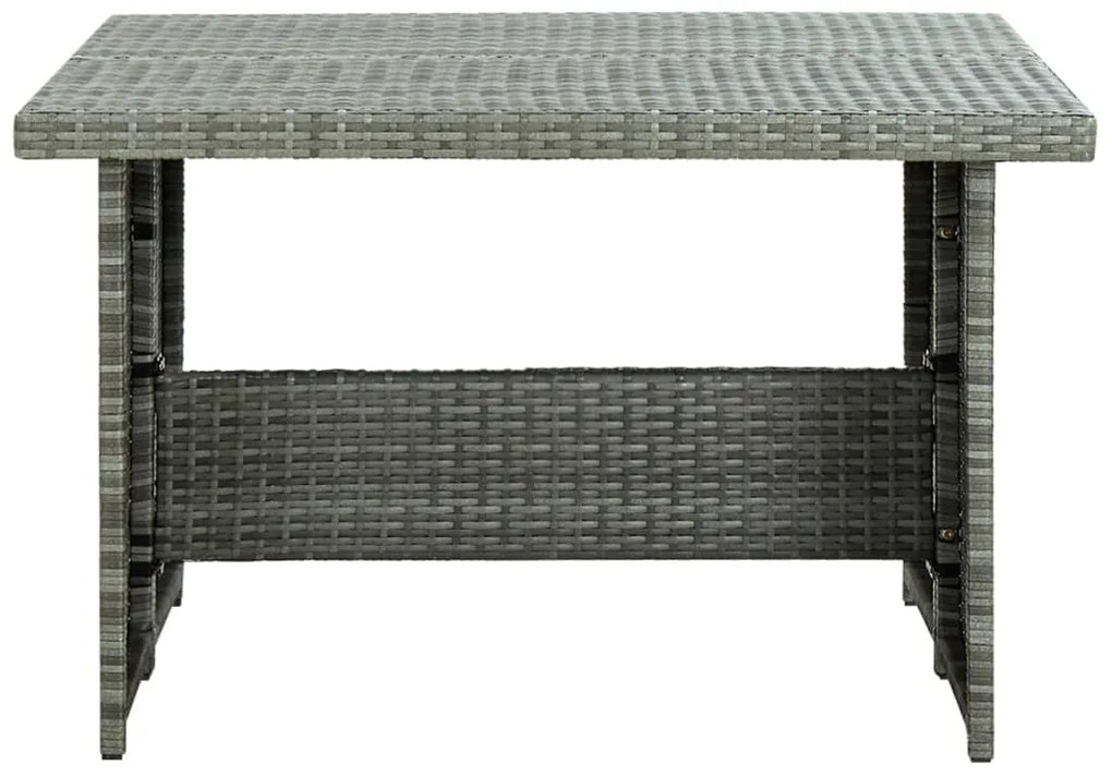 6 pcs conjunto lounge de jardim c/ almofadões vime PE cinzento