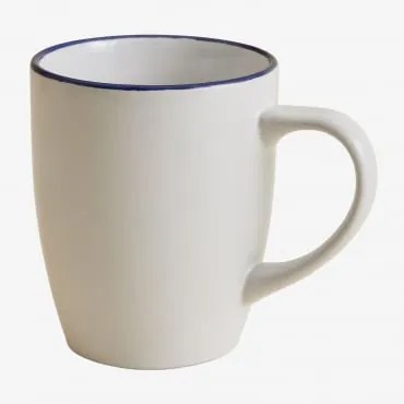 Pack De 2 Chávenas De Café 34 Cl Em Grés Ronilena Azul Ken - Gardénia Branco - Sklum