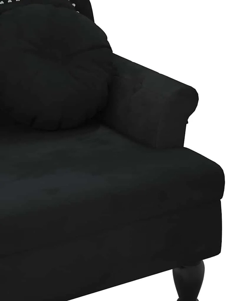 Banco com almofadões 120,5x65x75 cm veludo preto