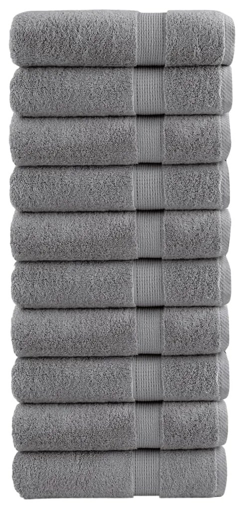 Toalhas de mãos premium SOLUND 10pcs 50x100cm 600 gsm cinzento