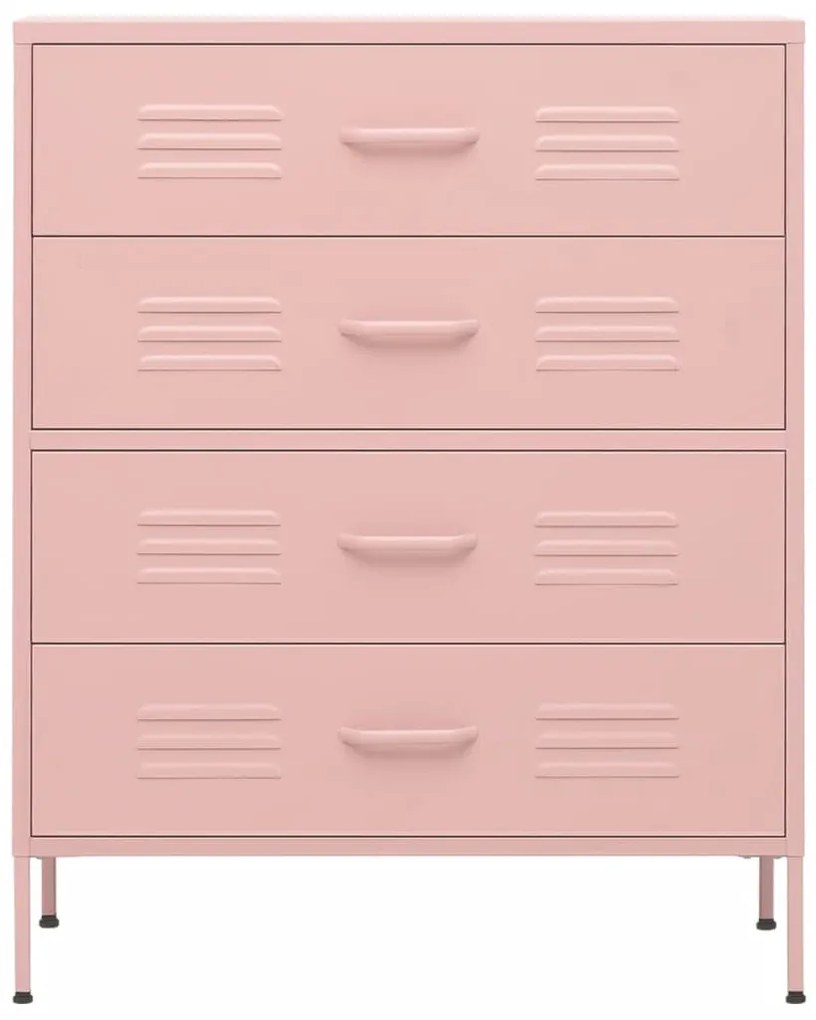 Cómoda/aparador com gavetas aço 80x35x101,5 cm rosa