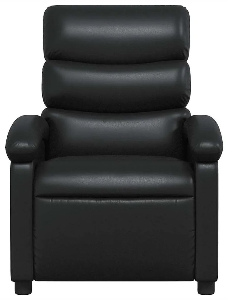 Poltrona de massagens reclinável couro artificial preto