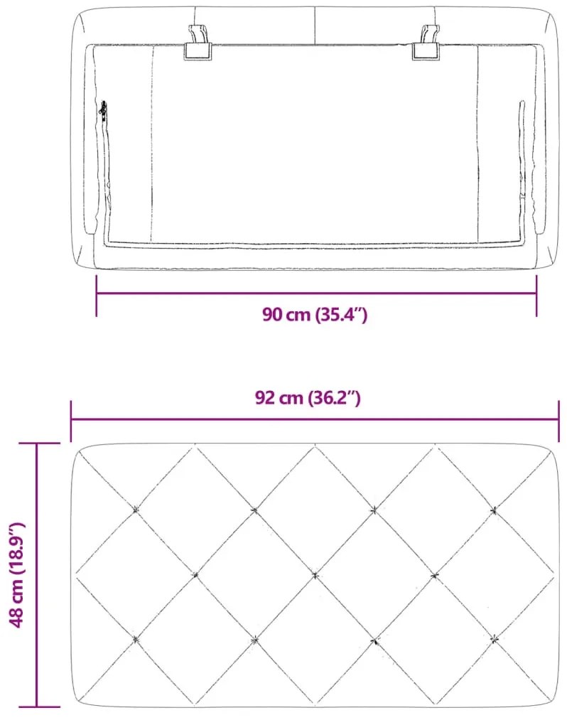 Almofadão de cabeceira 90 cm veludo cinzento-escuro