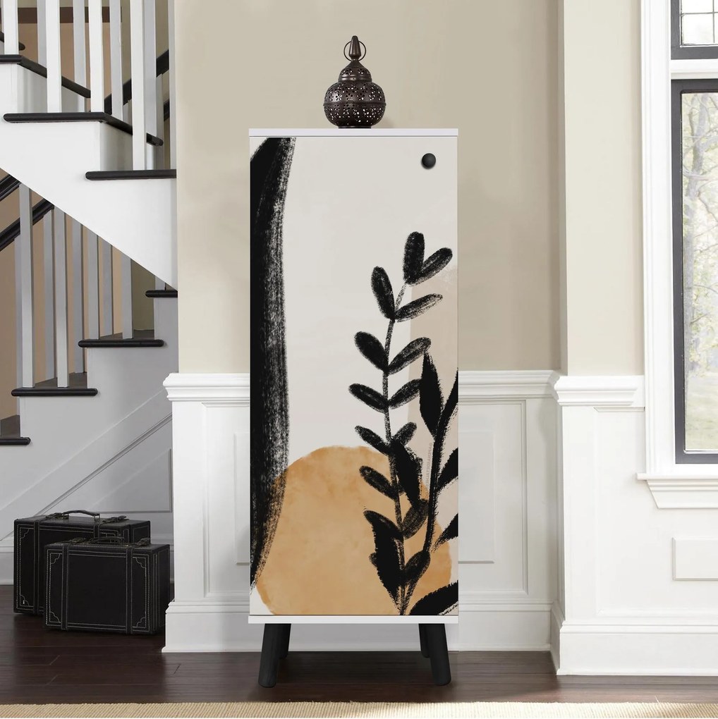 Sapateira Vegas – Branco/Preto – 50x135x38 cm
