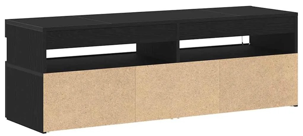 Estante para TV vidaXL com LED Carvalho Preto 120x35x40 cm Madeira de