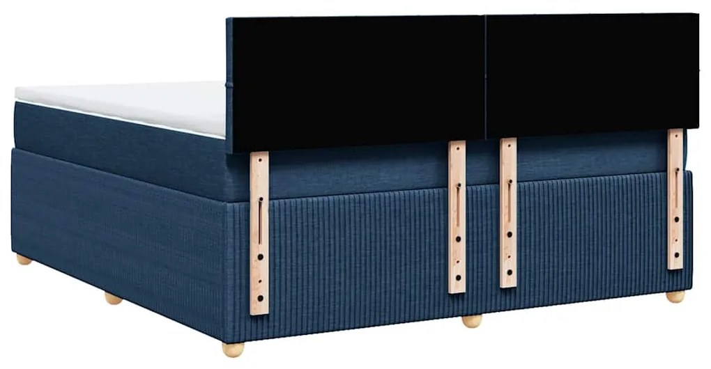 Cama com molas/colchão 180x200 cm tecido azul