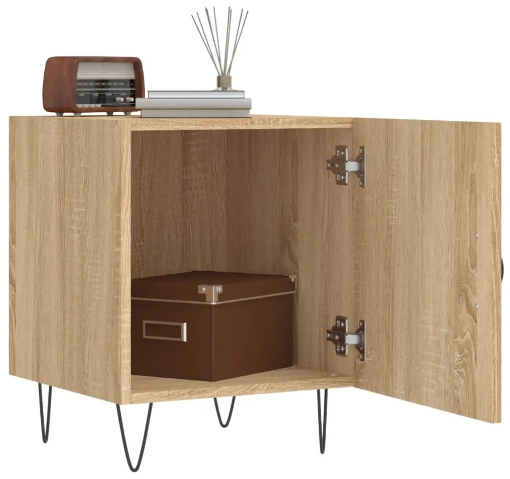Mesa cabeceira 2pcs 40x40x50cm deriv. madeira carvalho sonoma