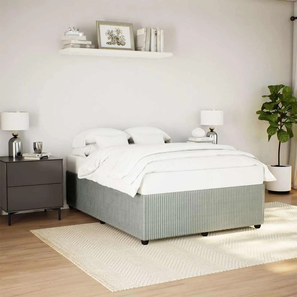 Estrutura de cama sem colchão 140x200 cm veludo cinzento-claro