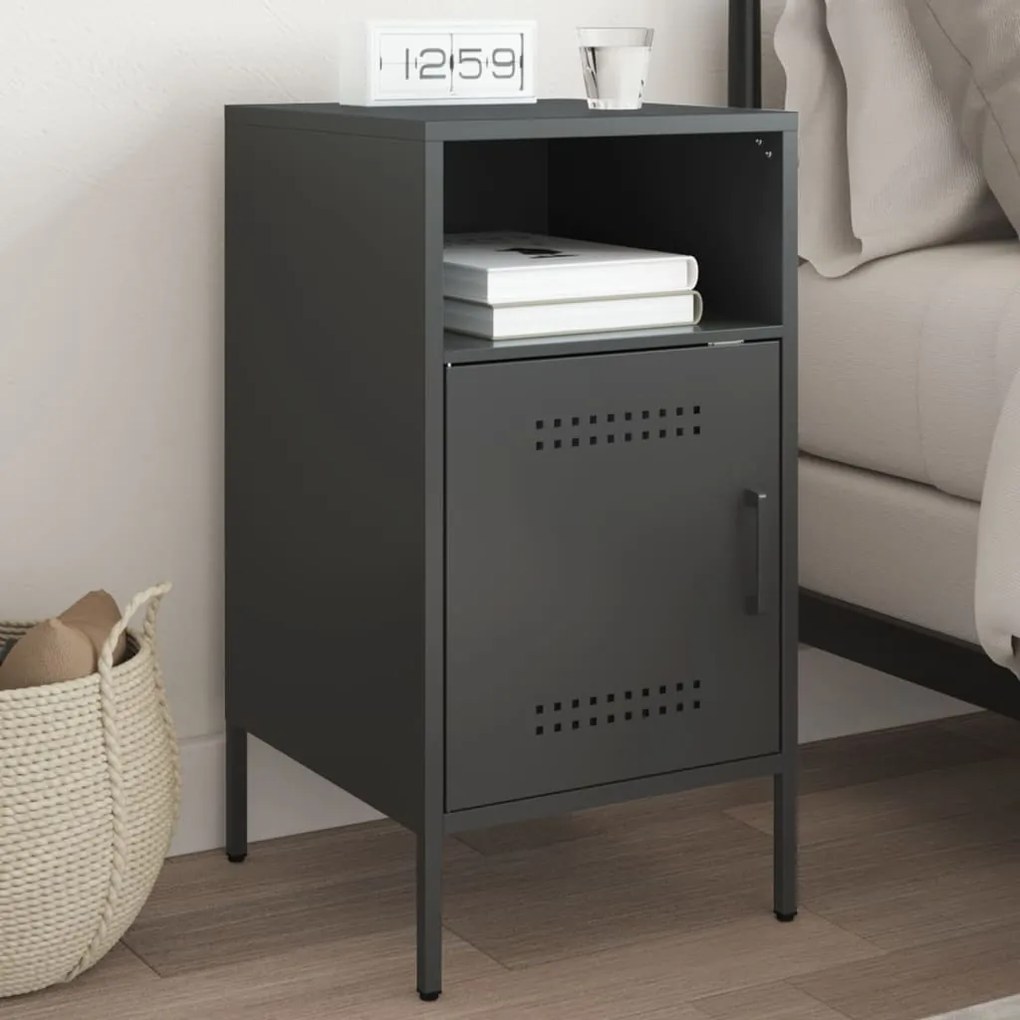 Mesa de cabeceira 36x39x68 cm aço preto
