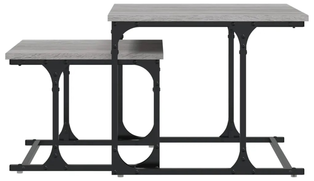 Mesa de centro de encastrar 2 pcs deriv. madeira cinza sonoma