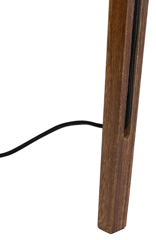 Candeeiro de pé rústico tripé madeira noz - Tripod Classic