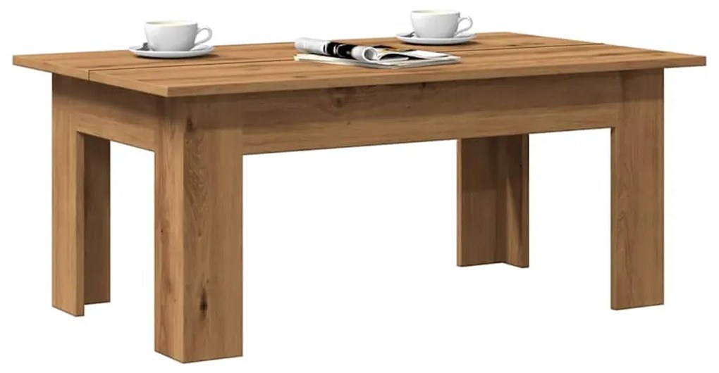 Mesa centro 100x60x42 cm derivados madeira carvalho artisiano