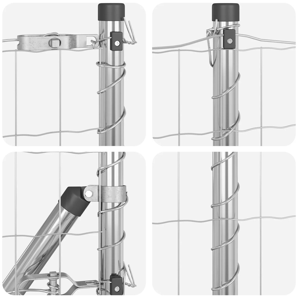 Cerca Euro da com 7 Postes de Espinho 0.8x10 m em Aço Galvanizado