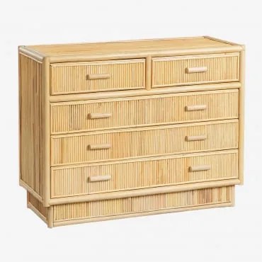Cômoda Em Leiremy Rattan Castanho Natural - Sklum